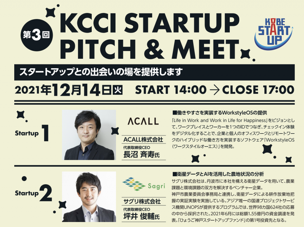 神戸商工会議所主催KCCI STARTUP PITCH&MEETに登壇しました。